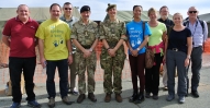 Employers with Brigadier David Eastman (Commander 102 Logistic Brigade) and Colonel Helen Smyth (oc 225 Med Regt) at Akrotiri