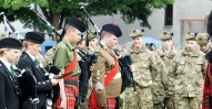 CSgt Grigor Forbes and PM Ryan Anderson at Drumhead service