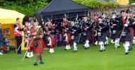 Pipe Band entering Northern Meeting Part at Inverness AFD