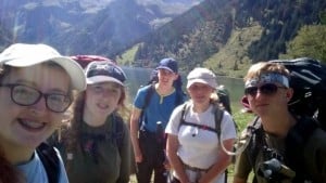 Jade (second right) during the expedition.