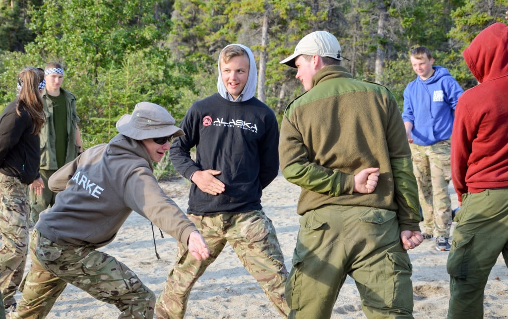Ross (left) having fun during the 18-day expedition.
