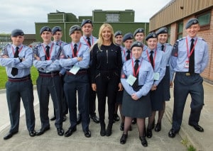 Honorary Group Captain Carol Vorderman RAFVR(T) with Cadets from 423 (Elgin) Squadron.