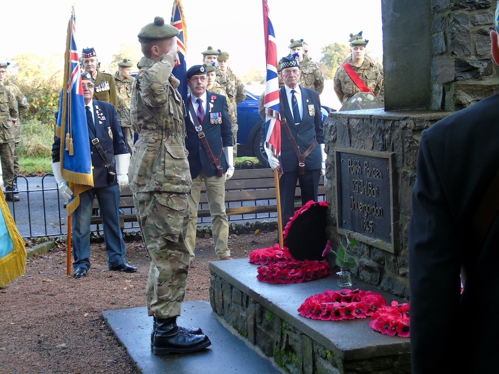 Cadet laying wreath