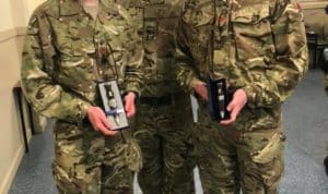 Cadets holding sgian-dubhs