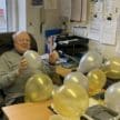 Bob Hallum with balloons