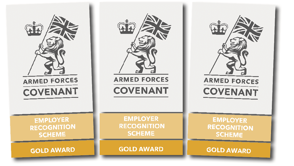 Armed Forces Covenant Employer Recognition Scheme Gold Award graphic