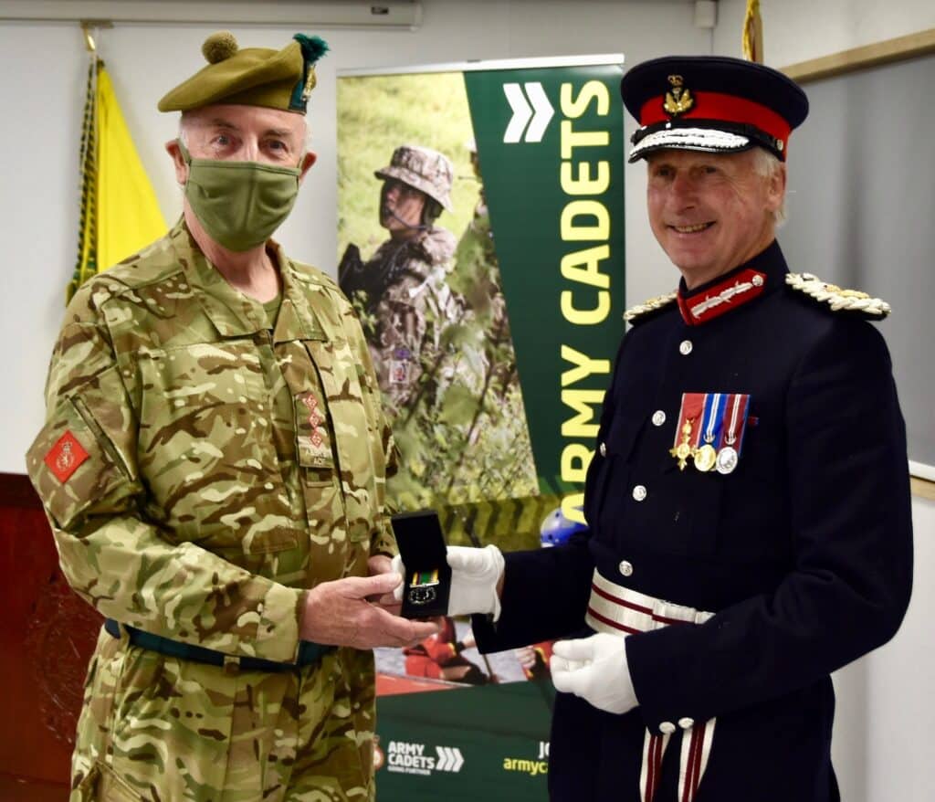 Lord-Lieutenant of Stirling and Falkirk Alan Simpson with Captain Niall Archibald.