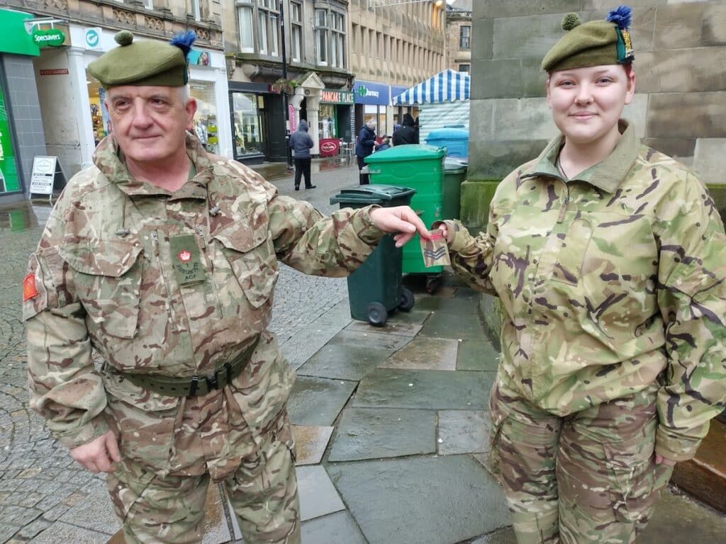 Cadet being promoted.