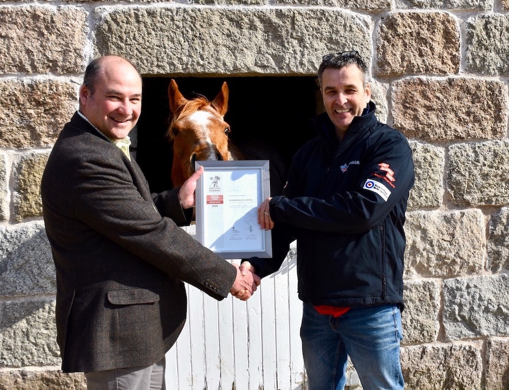 Ray Watt (left) with Taff Teague at HorseBack UK HQ in Aboyne.