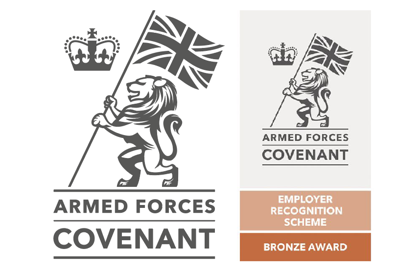 Armed Forces Covenant and ERS Bronze logo.
