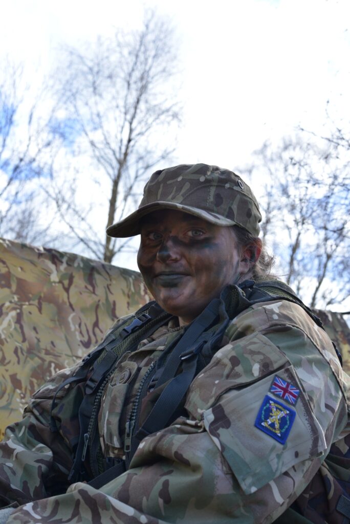 cadet with camo face paint