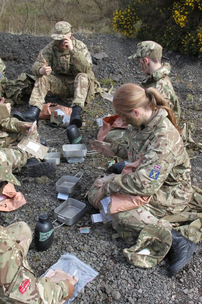 cadets having lunch