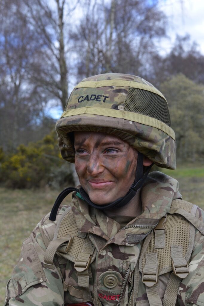 cadet with camo face paint