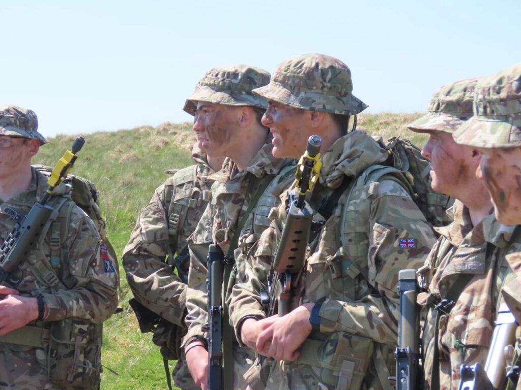 Cadets with weapons.
