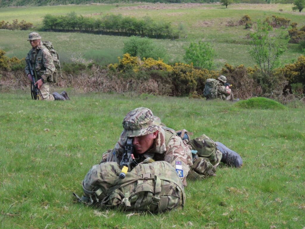 Cadet with weapon.