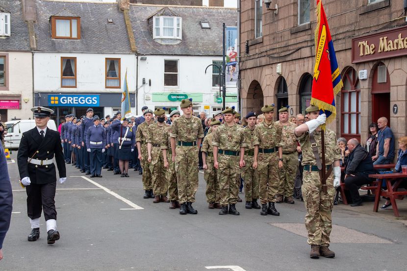 Cadets marching.