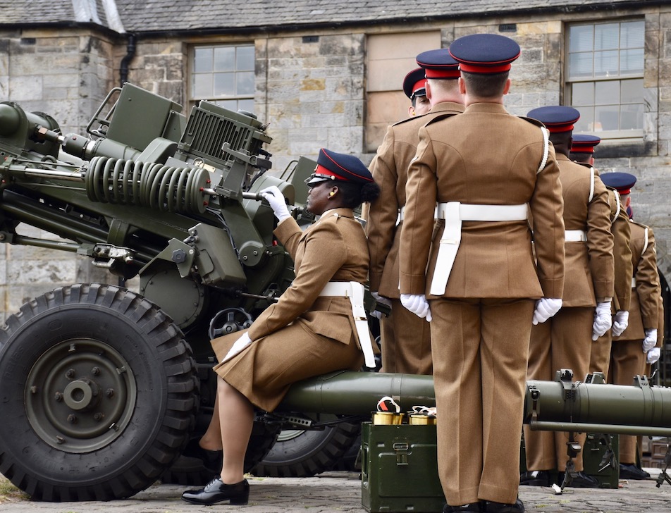 Firing the Royal Gun Salute at Stirling Castle.