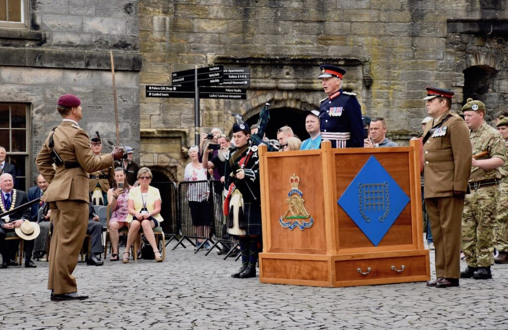 The Lord-Lieutenant takes the salute.