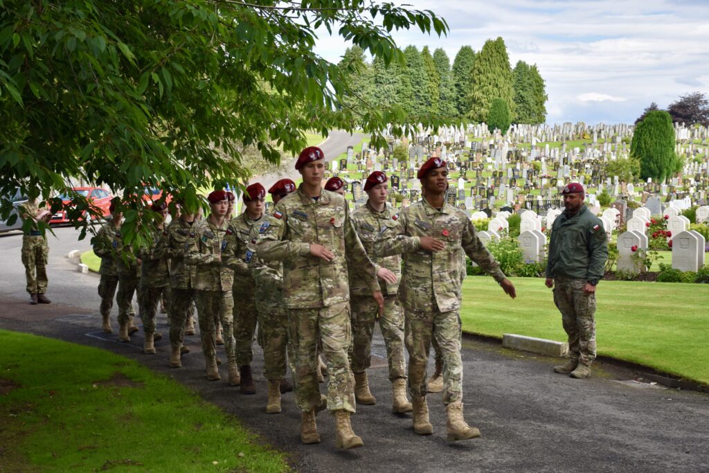 Polish Cadets marching