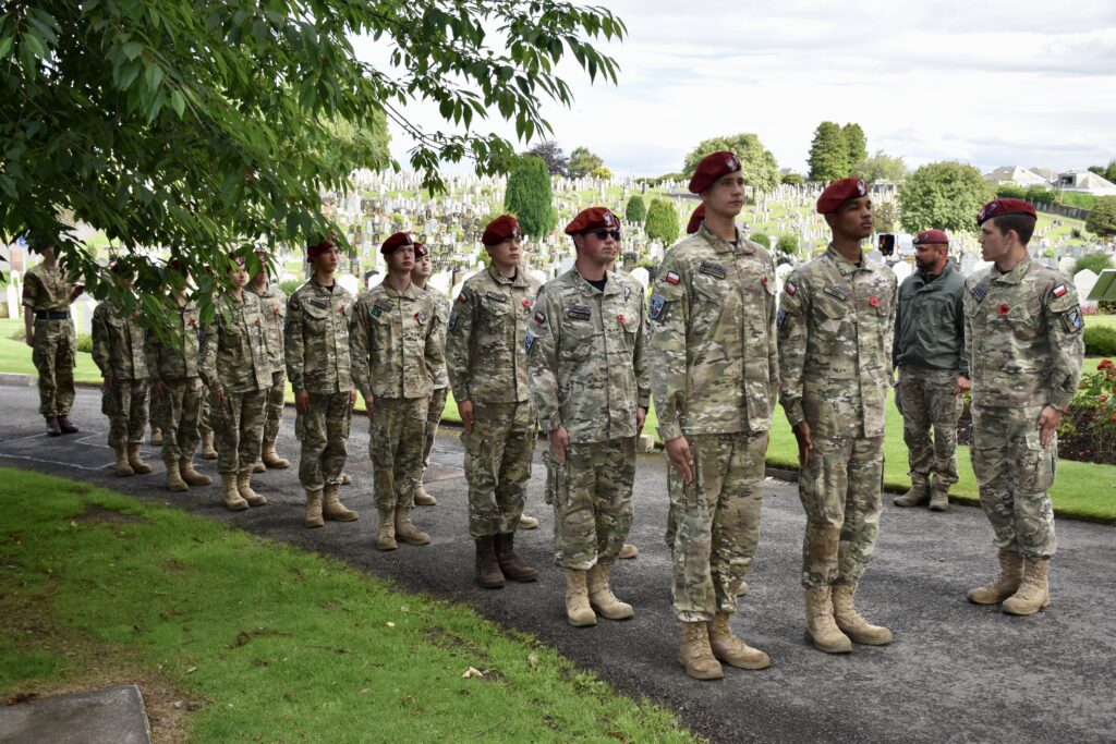 Polish Cadets standing in two lines