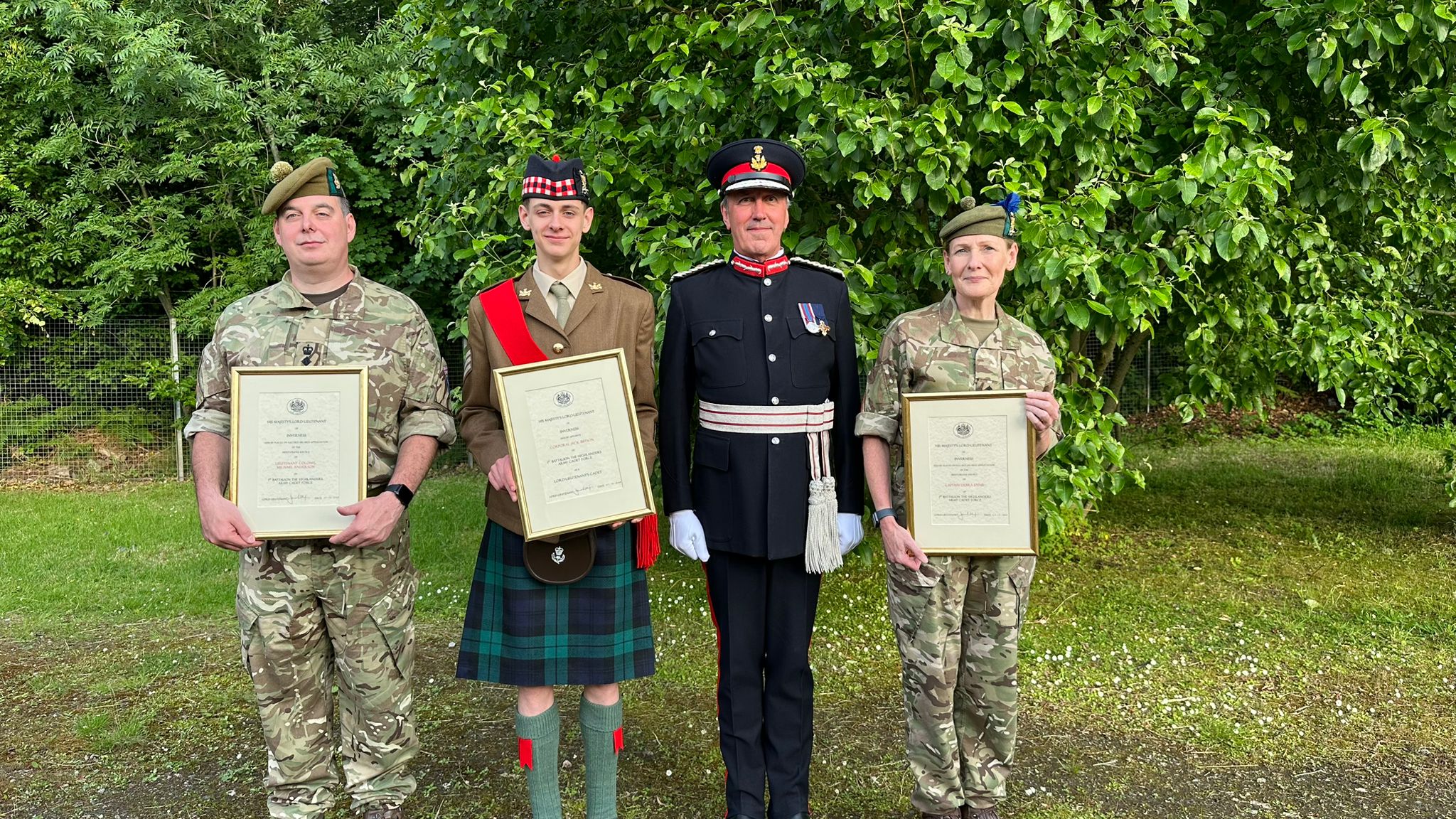 CFAVs and a cadet with the Lord Lieutenant.