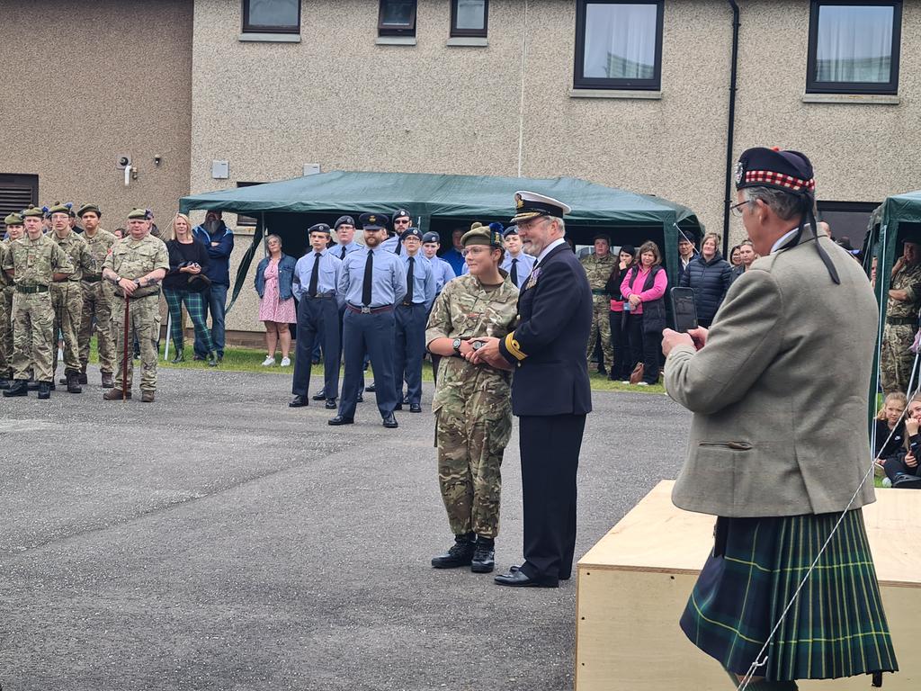 One of several presentations to cadets and adult volunteers on the day.