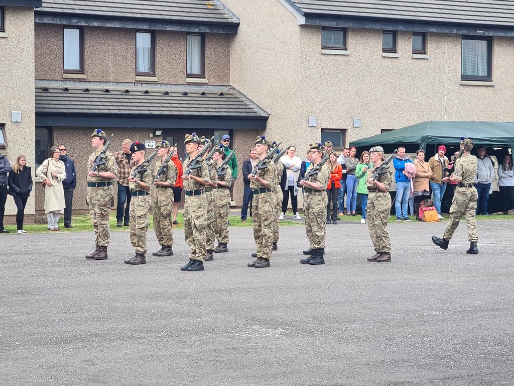 The cadets put on a drill display.