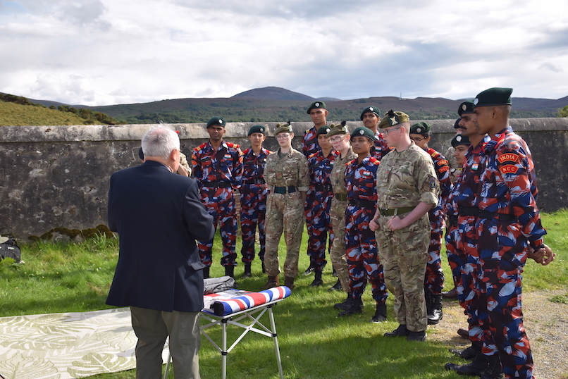 Maj John Patchett talks to the cadets.