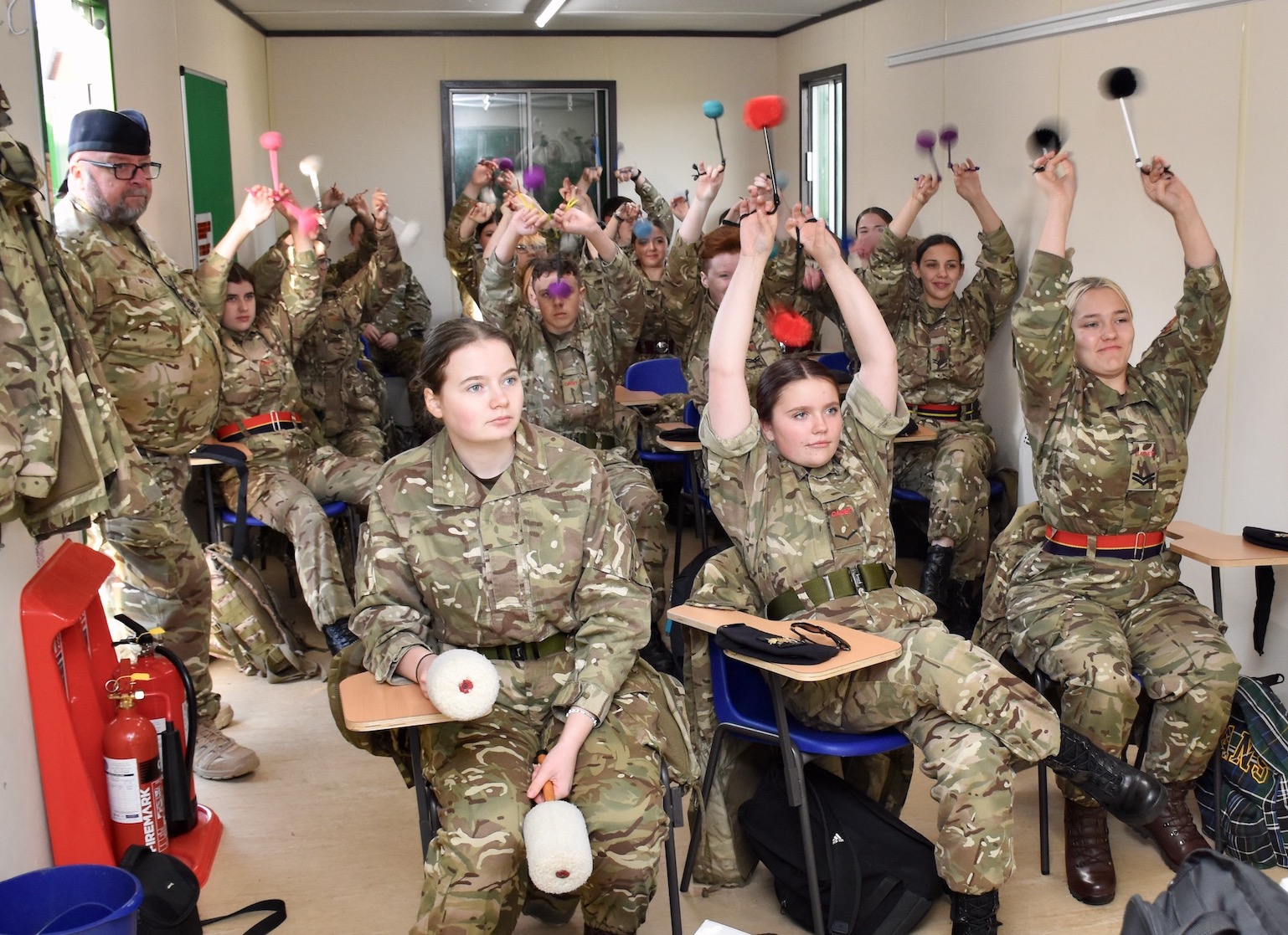 Cadets during a drum class.