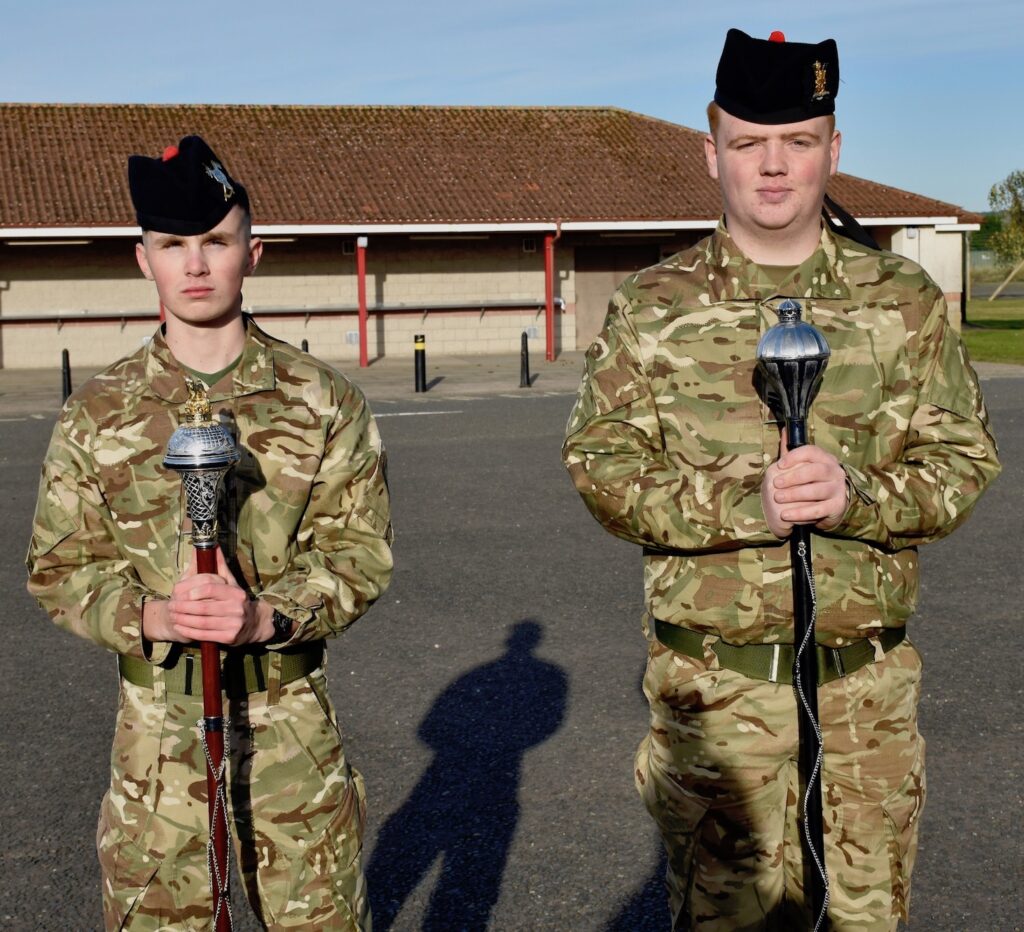 Two Drum Majors.