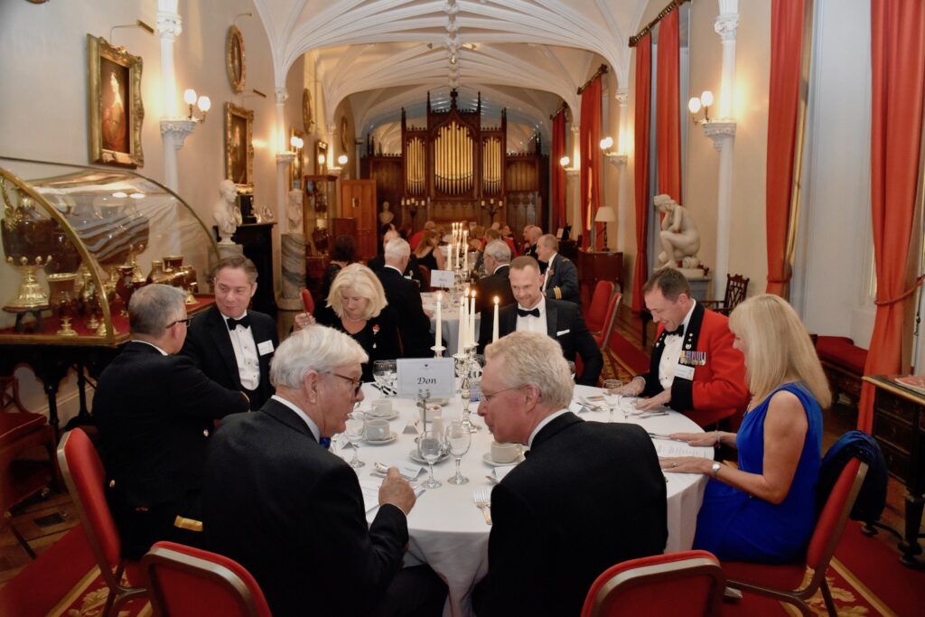 Guests prepare to enjoy dinner.