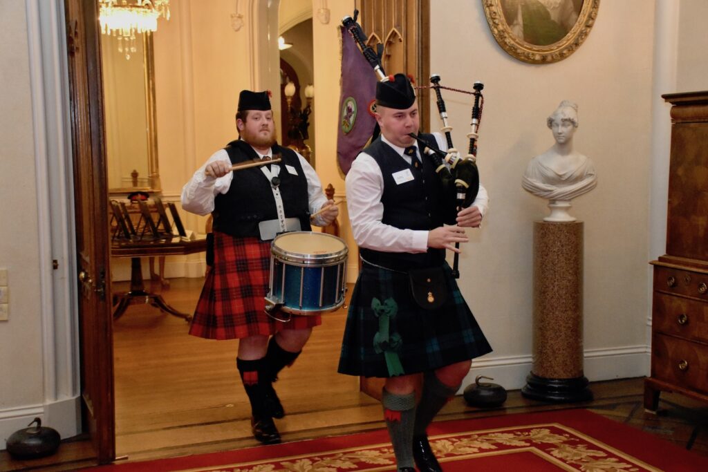A piper and a drummer.