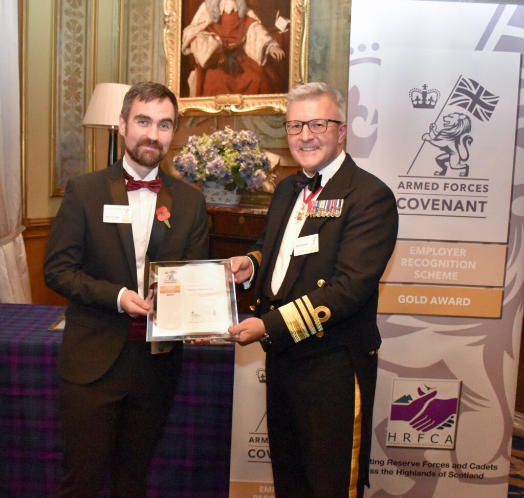 Flagship Maritime Ltd receiving the Award from Vice Admiral Hally.