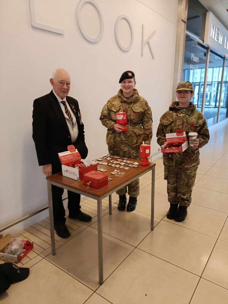 Army Cadets and a volunteer from the Royal British Legion.