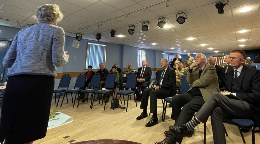 Lord-Lieutenant of Ross and Cromarty speaking to the seated Northern Area Committee