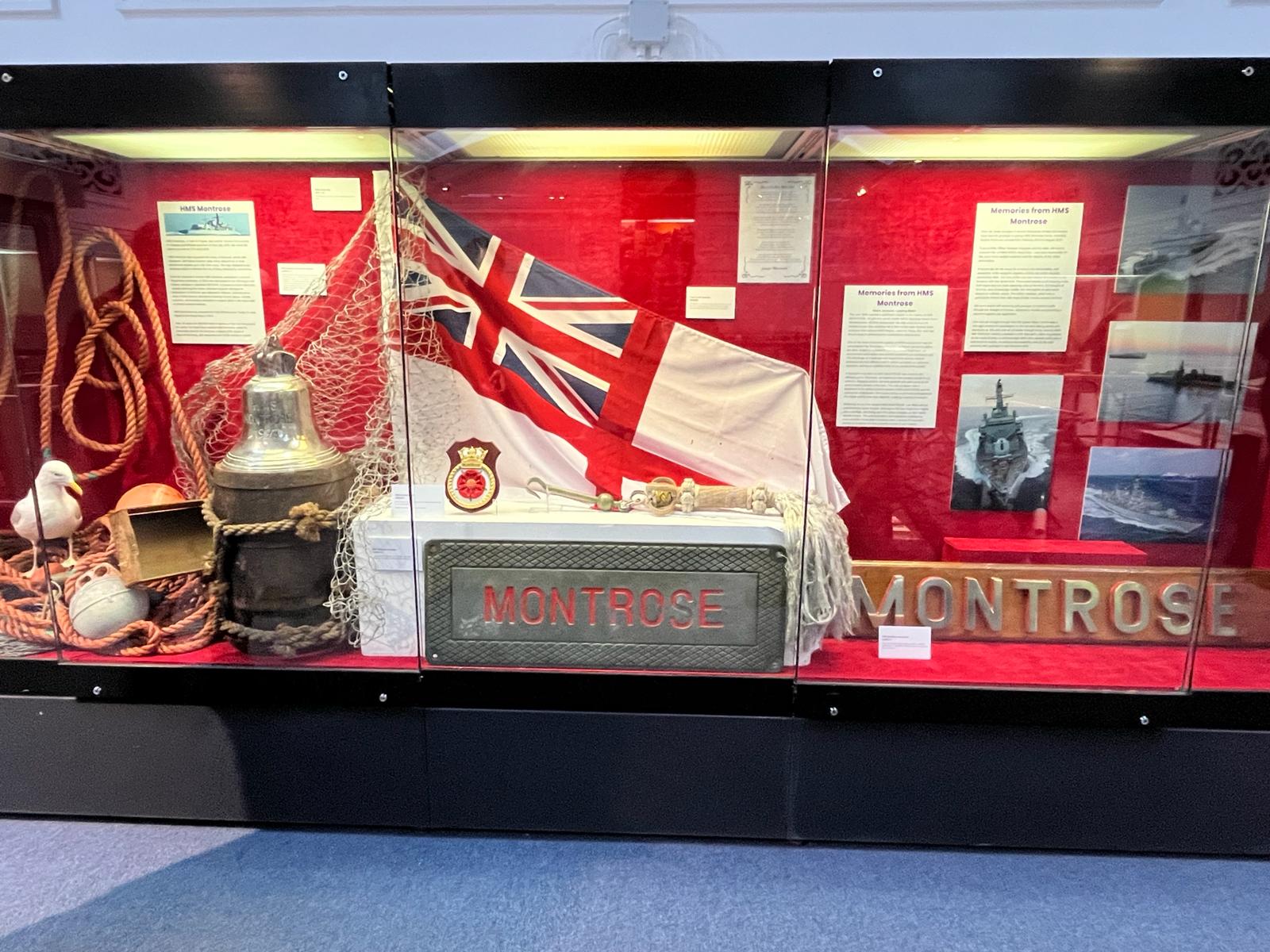 A display of naval memorabilia at Montrose Museum.