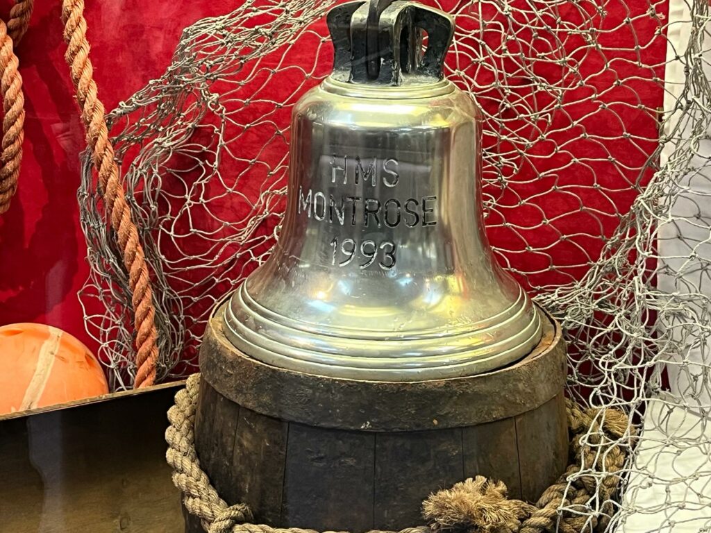 A brass bell from HMS Montrose.