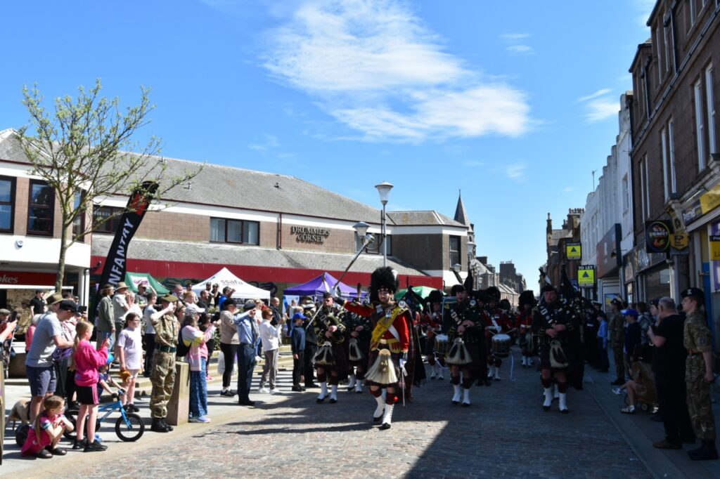 Cadets saluting The Royal Regiment of Scotland