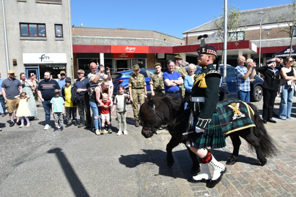 Shetland pony mascot in The Royal Regiment of Scotland parade