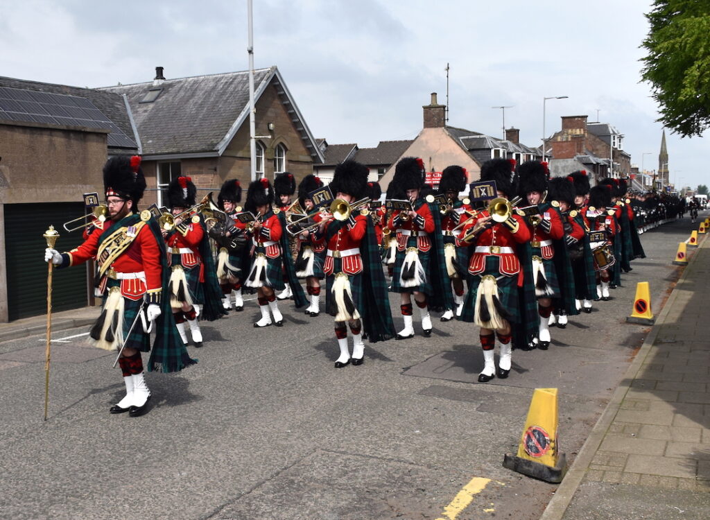 Musicians marching.