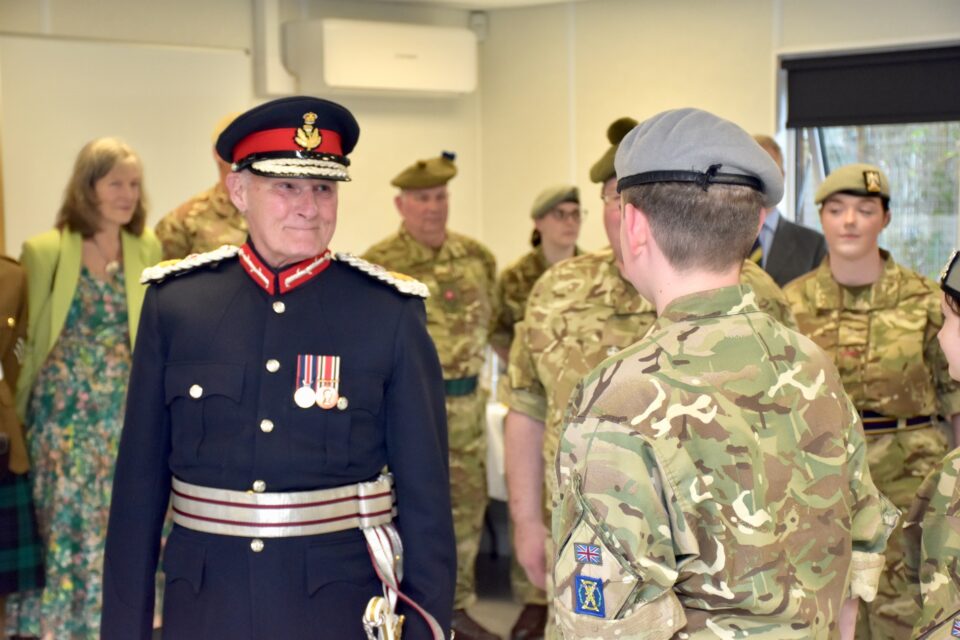 Inspecting the cadets.