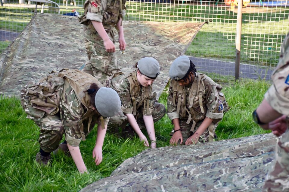 Cadets demonstrate fieldcraft.