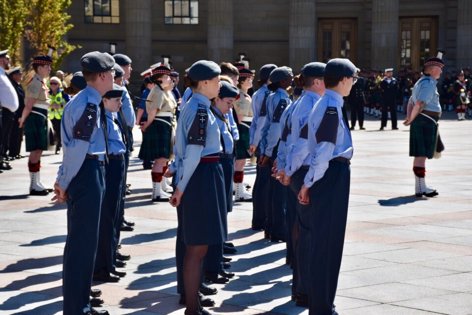 A group of RAF Air Cadets.