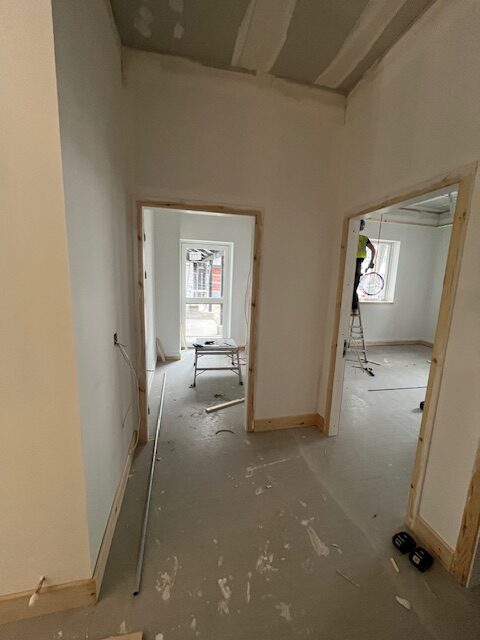 A corridor inside the new Dingwall Joint Cadet Centre.