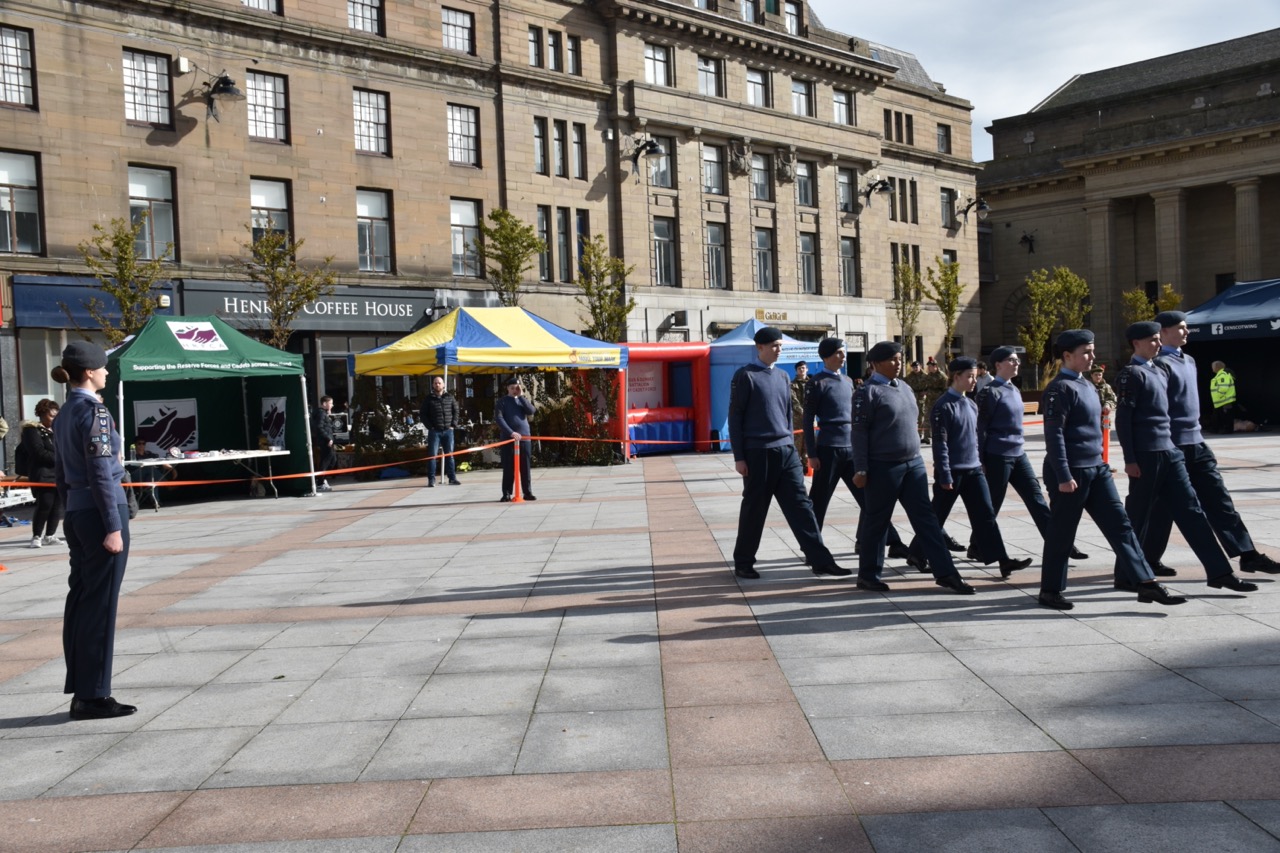 Air Cadets marching slowly.
