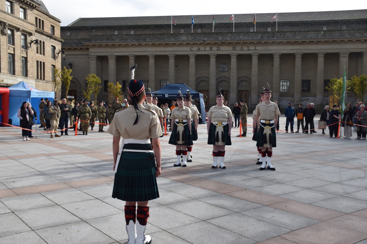 Army Cadets standing.