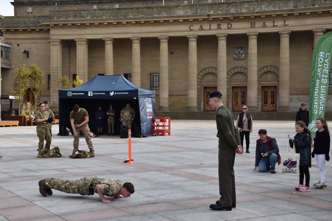 A cadet doing press-ups.