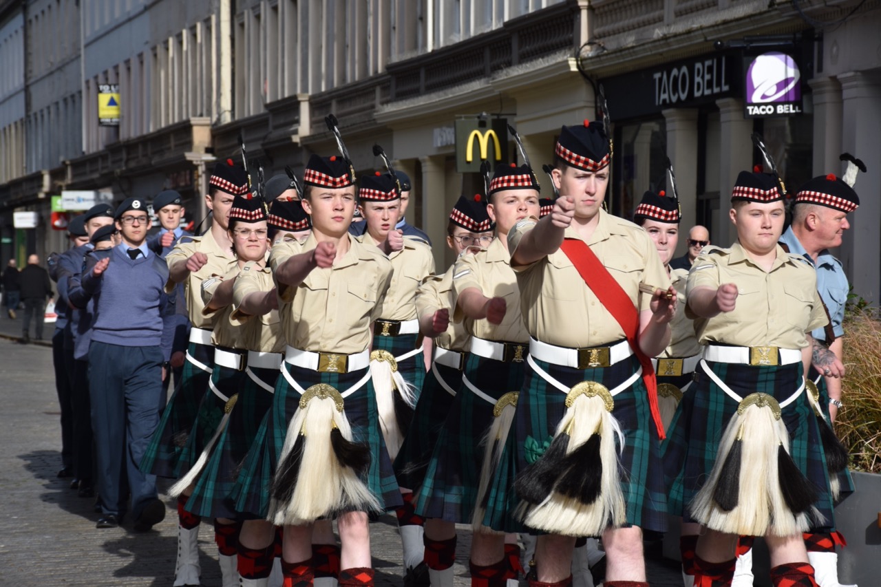 Cadets marching.