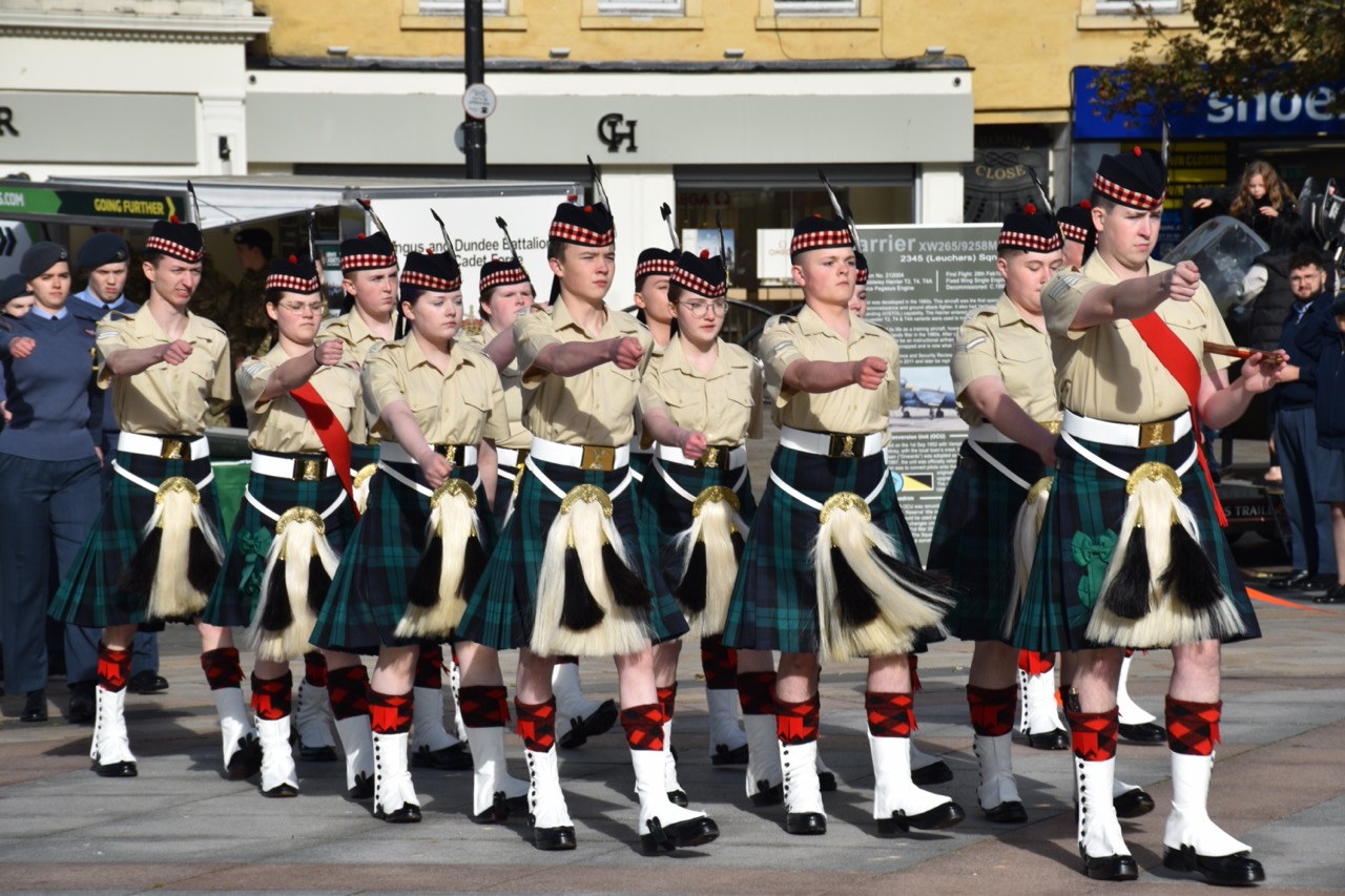 Cadets marching.