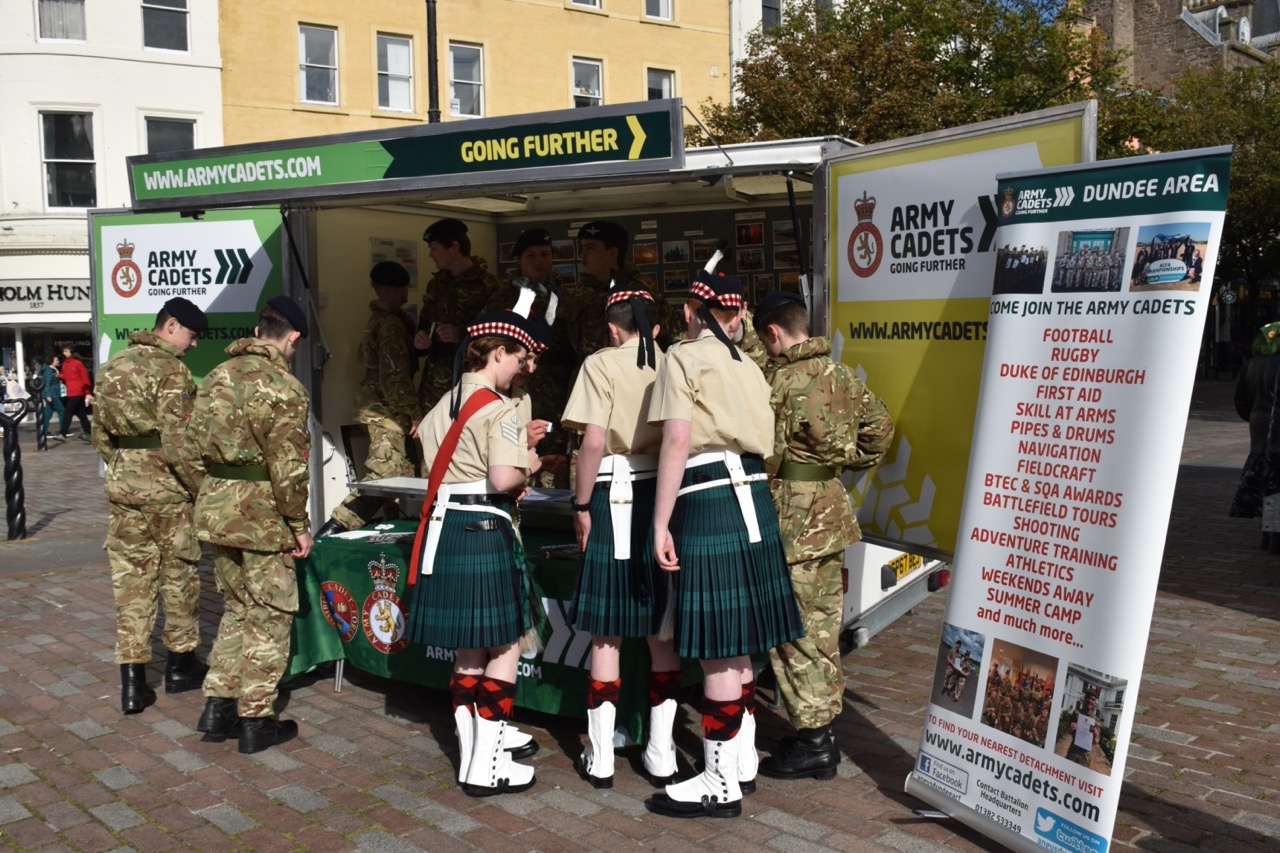 Cadets at the Army Cadets stand.